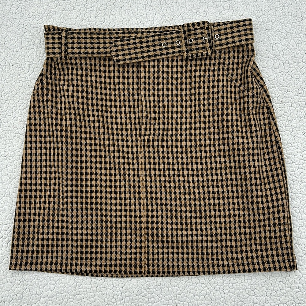 Hollister Gingham Checked Belted Skirt, Size medium